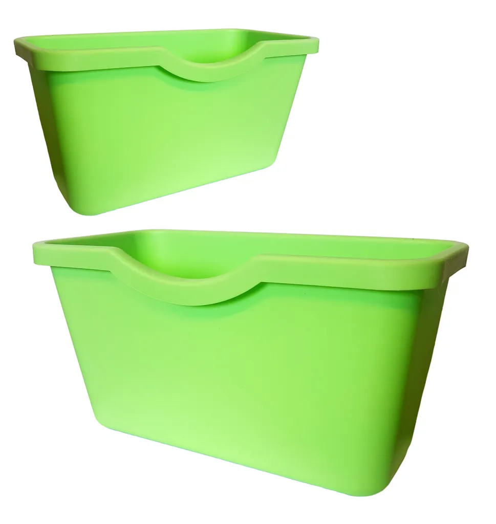 2er Set Hänge Eimer für die Schranktür - Mülleimer Hängend | Abfalleimer fürMüll | Multifunktionsbox zum Einhängen | Abfallsammler für die Küche | Abfall Korb | Groß + Klein in der Farbe [grün]